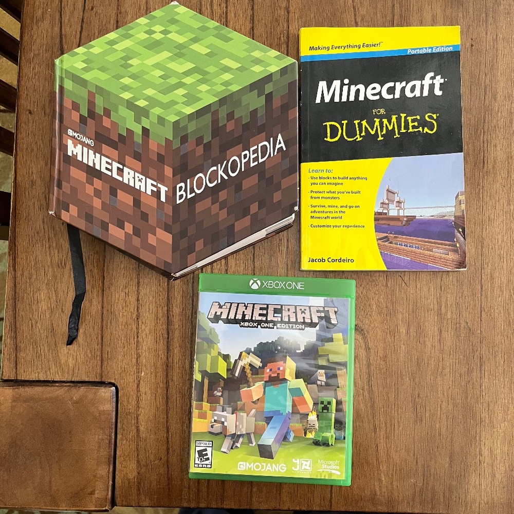 Minecraft Xbox One Game/ Minecraft for Dummies/ Minecraft Blockopedia Book